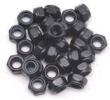 30 PCS M6-1.0 Nylon Lock Nuts Black Zinc Plated Hex Self Clinching Fastener Set