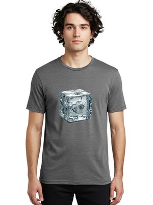 Broken-Ice-Cube Mens Graphic Tee, 100% Cotton, Casual Summer Wear