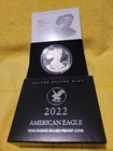 2022-W $1 US Mint Proof American Silver Eagle w/ Box & COA