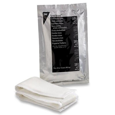 3M Scotchcast Quick Step Double Sided Felt Padded Precut Splint 3 x 35'' White