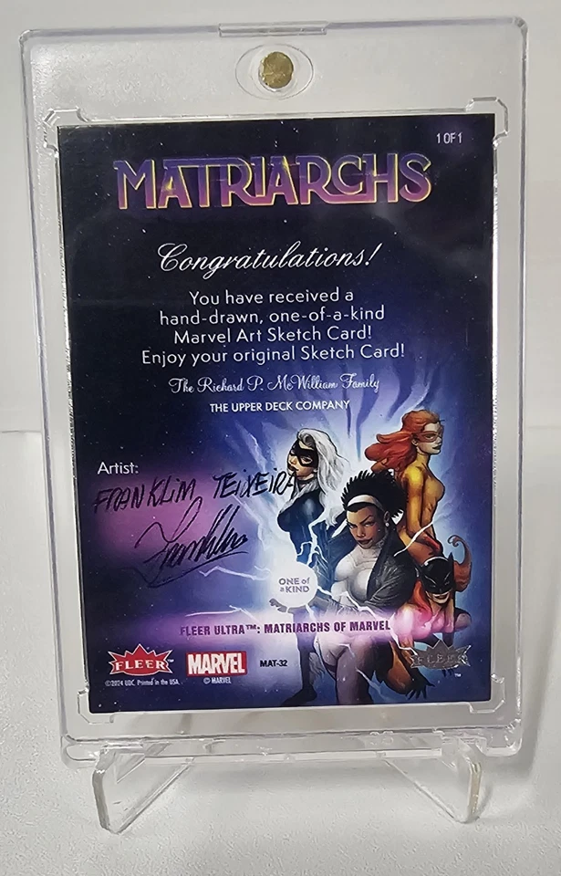 2024 Fleer Ultra Matriarchs Of Marvel Wasp Sketch Card By Franklim Teixeira 1/1 - Image 2 of 2