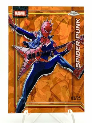 2026 Topps Chrome Marvel Sapphire Spider-Punk 03/25 Orange Sapphire #166 Spider