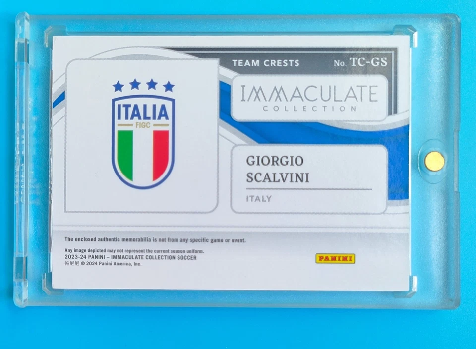 2023-24 Immaculate Italy Giorgio Scalvini Team Crest 5/5 Patch 1/1 SP - Image 2 of 2