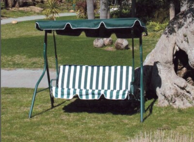Sdraio Dondolino Da Giardino In Metallo E Tessuto Textilene Marrone - Basculante, Cm 101x63x85, Made In Italy