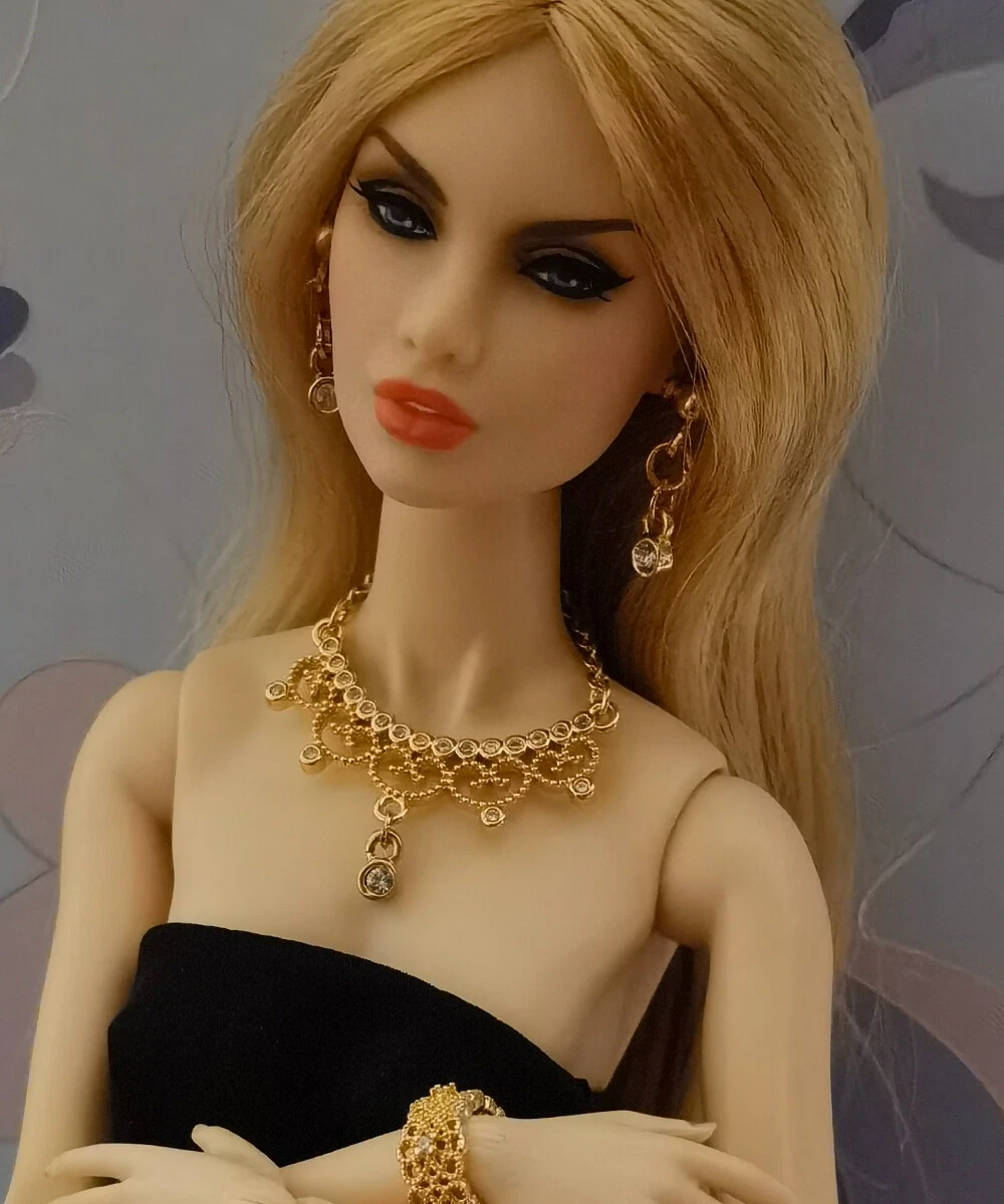 VETEMENTS Moda Scala 1 6 Collana Orecchini Bracciale Kit 11 5" Pollici Bambole Gioielli Decorazione