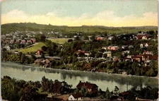 Postcard North Blairsville Birds Eye River Rooftop View Pennsylvania D180