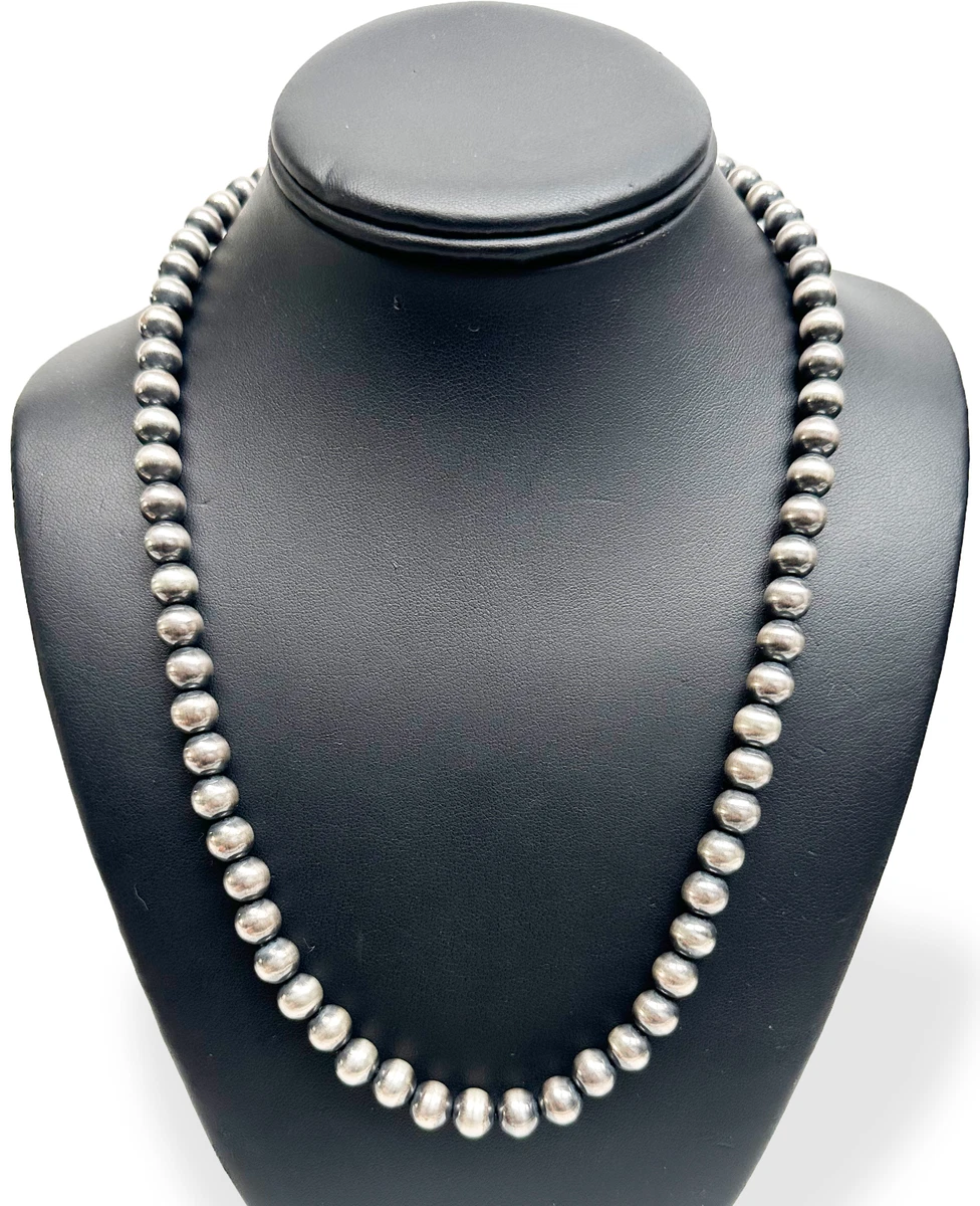 Native American 8mm Sterling Silver Navajo Pearls 19