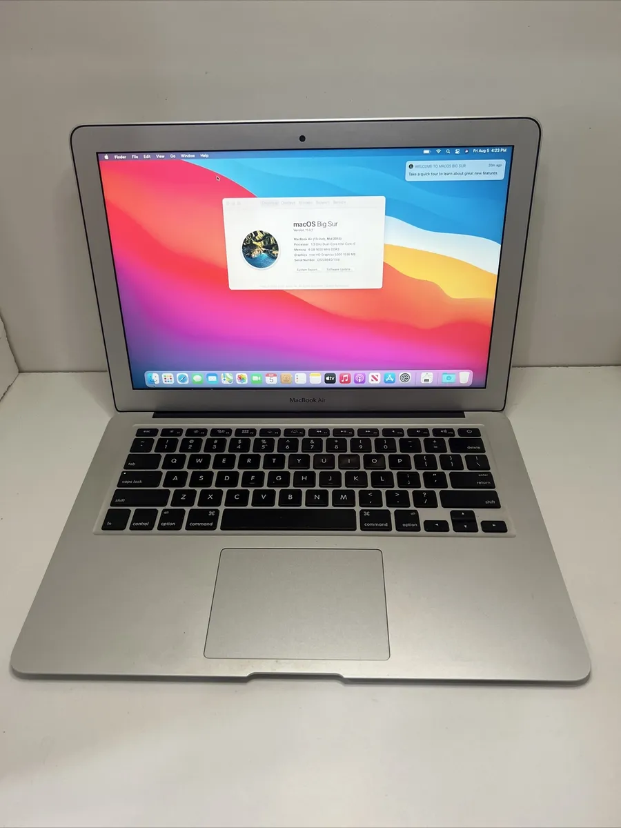 Apple MacBook Air 13” Mid 2013 core i5 4GB Ram 128GB Drive MacOS Big Sur