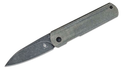 KIV4499C2 Kizer Feist XL Black Micarta 154CM Blackwash Micarta Handles IKBS Line