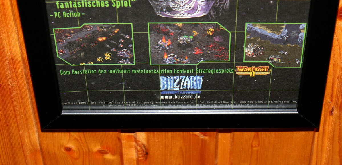 1998 Blizzard StarCraft Old Rare Small Poster / Vintage Ad Page