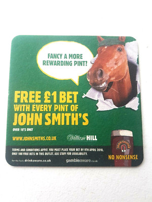 John Smith's - No Nonsense - Gratis £1 Grand Nat Bet Cat No'318 Bierdeckel Untersetzer