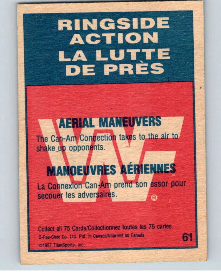 1987 O-Pee-Chee WWF #61 Can-Am Connection  V69260 - Image 2 of 2
