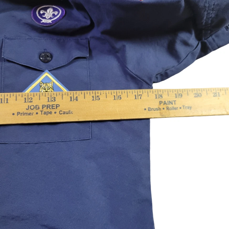 Boy Scouts of America Uniform Shirt Youth Medium Blue Button Up Patches - Image 4 of 4