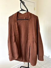 LULULEMON Merino Wool-Blend Rib Long Wrap Sweater, Color: Roasted Brown, Size 4