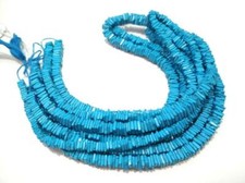 2 Strand Natural Turquoise Square Smooth Heishi Cut 6-6.5mm Loose Beads 16"inch