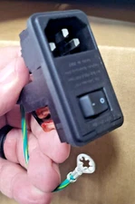 *NEW* Lot of (5) 6EL1SCM Tyco EMI Filter Pwr Entry Modules w/Grnd 110/240V