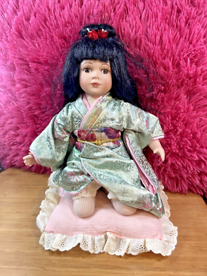和製ドール Baby Doll Type3 日本製1915年～1926年頃 Vintage Porcelain Japanese Kneeling Baby Doll Girl 12” Green robe