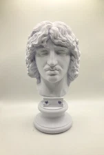 GREEK SCULPTURE HEAD OF A BARBARIAN CHIEF 8.6 INCH/225 MM, MUSEUM REPRODUCTION