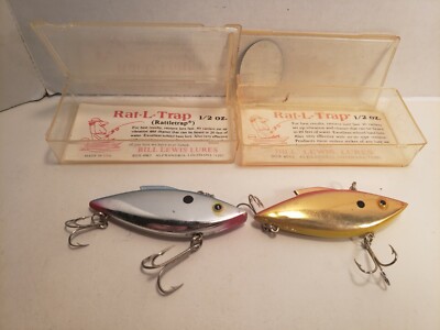 2 Vintage Bill Lewis Rattle Trap Fishing Lures In Original