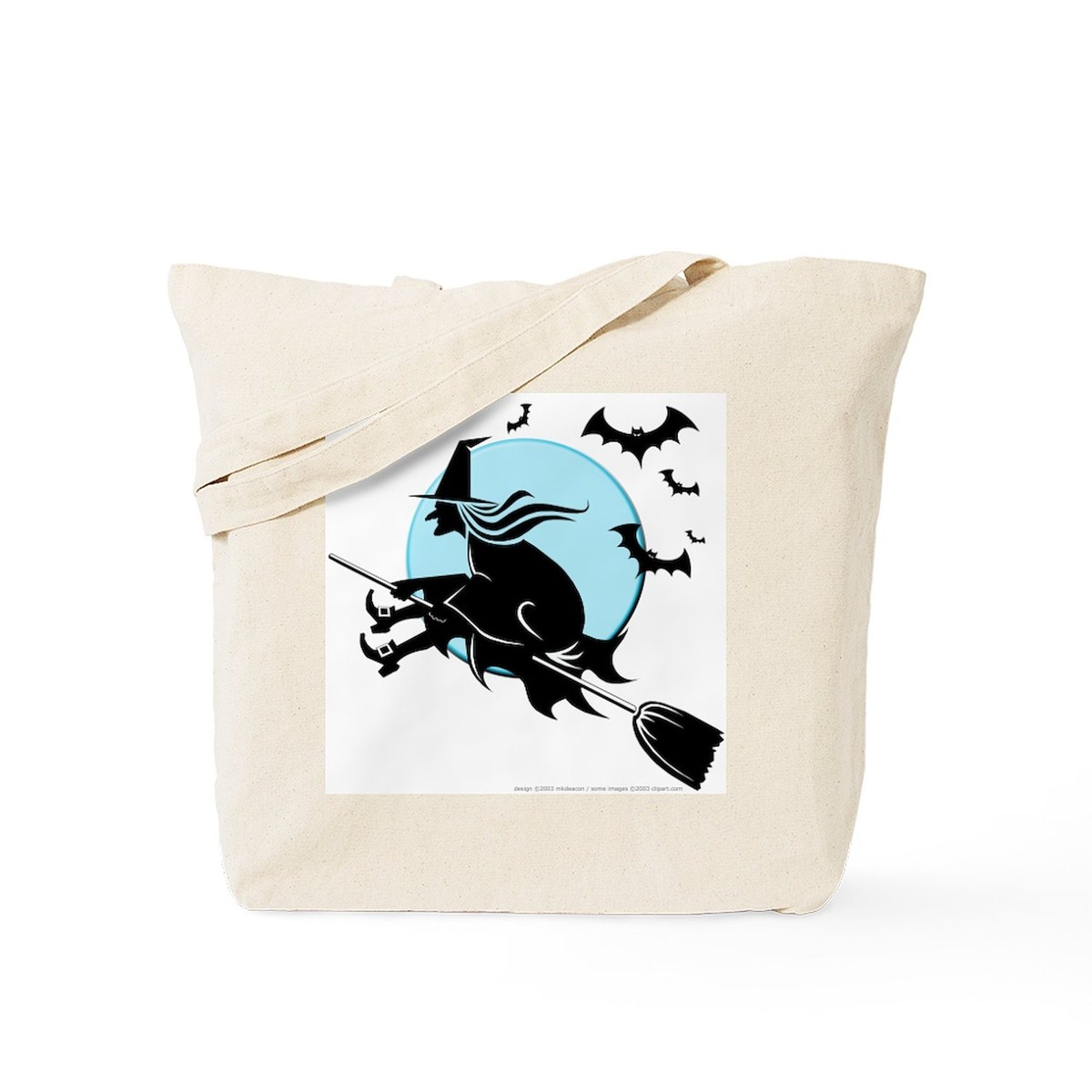 Old Fashioned Witch Canvas Tote Bag - Reusable Natural Shopping Bag