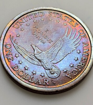 2000 P Sacagawea Dollar - Uncirculated Chocolate Color / Rainbow