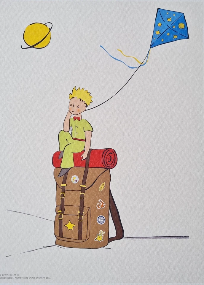 SAINT-EXUPERY * DER KLEINE PRINZ UN DER RUCKSACK*Lithographie+Zertifikat*limited - Bild 2 von 4
