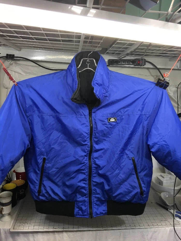 Woolrich 100% Down reversible puffer retro jacket Black Blue Men’s X Large