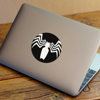 Marvel Venom Spider Logo Vinyl Sticker - 5.5 Inch Die-Cut Decal For Cars, Laptops, Skateboards