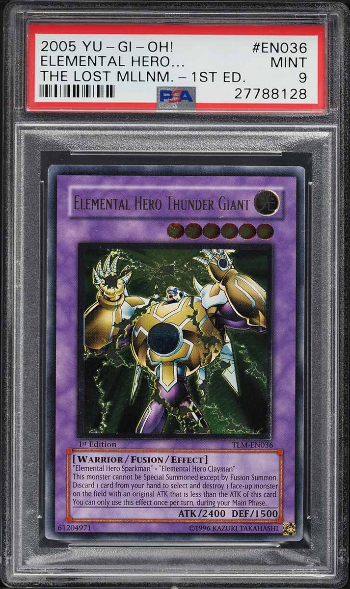 遊戯王OCG デュエルモンスターズ E-HERO THUNDER GIANT TLM-ULTIMATE RARE YUGIOH 1ST TLM-EN036 ELEMENTAL HERO THUNDER GIANT ULTIMATE PSA 9