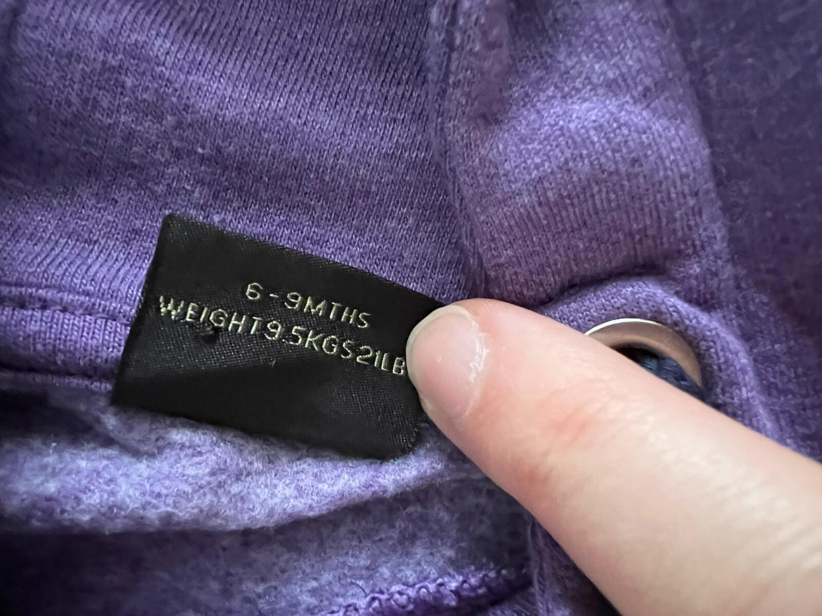 Next - 6-9 Months Purple Hoodie Hooded Top Over Head Plum Rare 35 First Team image 3