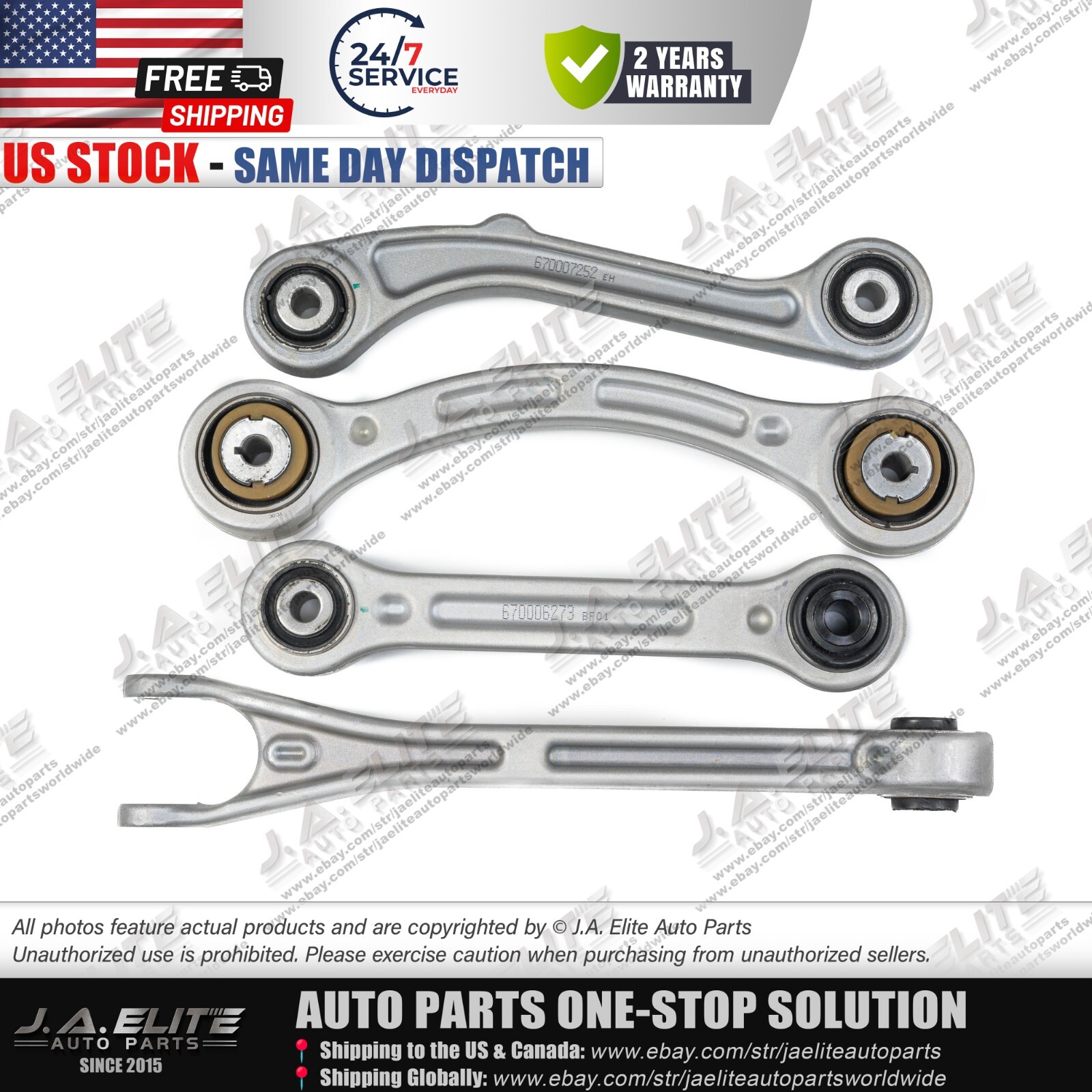 4pcs Rear Suspension Control Arm side kit fit Maserati Ghibli Quattroporte 14-16