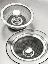 1pc Stainless Steel Drain Plug, Modern Common Household Sink Strainer - NEW