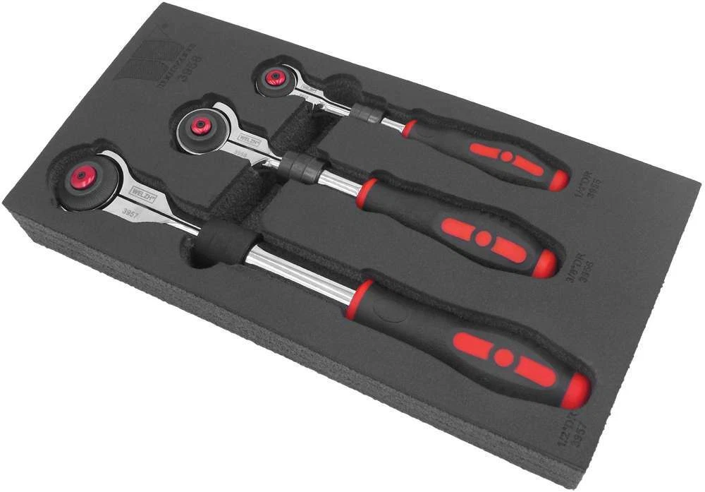 Welzh Werkzeug Swivel Head Telescopic Ratchet Set Extendable 3