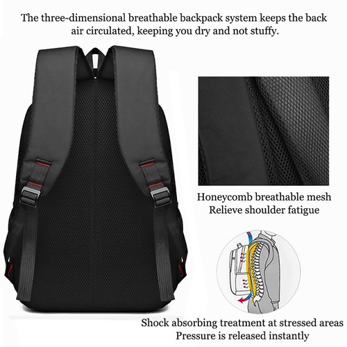 Rucksack Herren Wasserdicht Freizeit Reise Arbeit Laptop Schulrucksack Bag - Bild 3 von 12