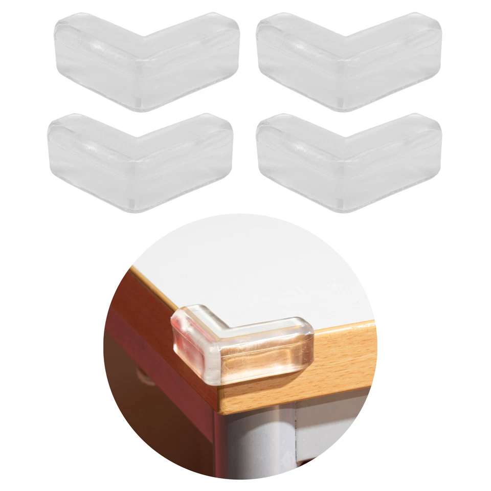 4x Kantenschutz Eckenschutz Baby Schutz Tisch Möbel Kinder Ecken Kanten Gummi