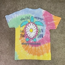 Simply Southern Shirt Womens M Colorful Tie Dye Sea Turtle Sun Shine Daisy