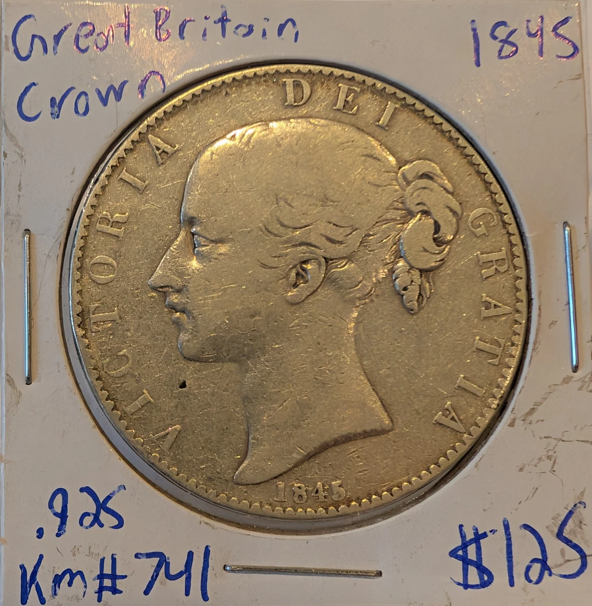 1845年 イギリス クラウン PCGS F15 1845年 イギリス クラウン PCGS