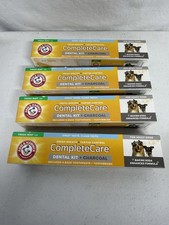 4 Arm Hammer Complete Care Charcoal Baking Soda Mint Dog Toothpaste /brush
