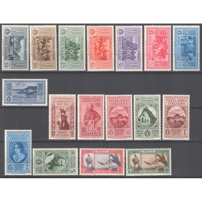 KINGDOM OF ITALY 1932 GARIBALDI 17 V. G.O MH* / G.I MNH**