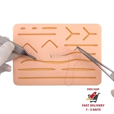 Almohadilla de sutura grande de 3 capas mejorada con heridas para practicar