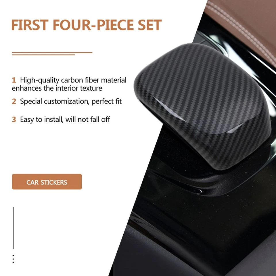 For Mercedes Benz A-Class 2018-2022 1PCS ABS Carbon Fiber Gear Shift Knob Cover Foto 4 de 4