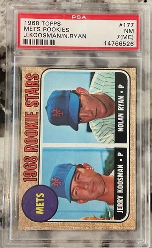 Topps 1968 Rookie Stars Nolan Ryan Jerry Koosman #177 Mets PSA 7 Baseball Card