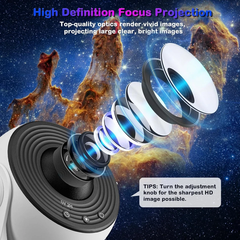 LED Sternenhimmel Lampe Projektor Galaxy Starry Stern Nachtlicht mit 12 Discs DE - Bild 3 von 4