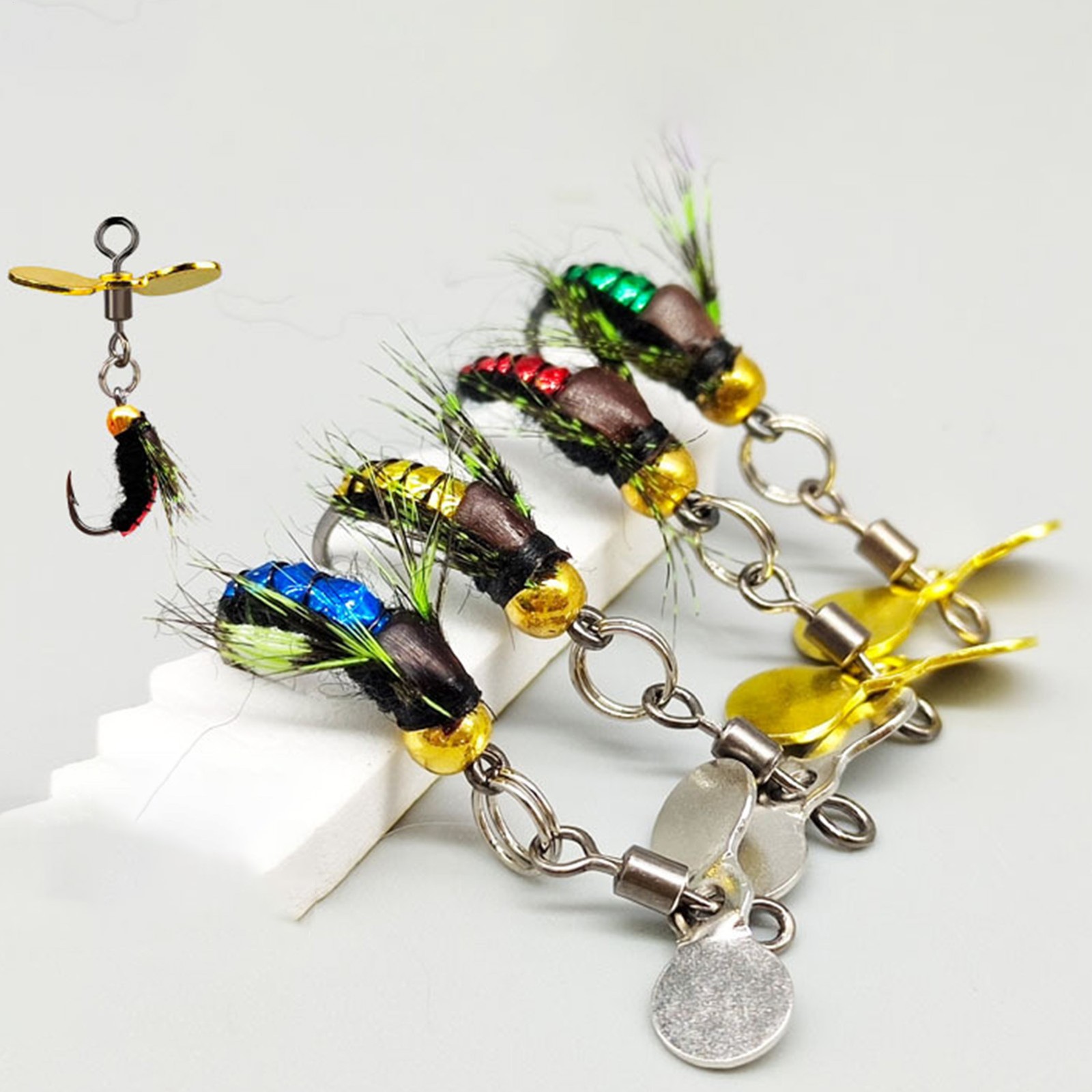 12Pcs Fly Fishing Lures Bass Poppers Flies Topwater Trout Panfish Bass Salmon - Image 11