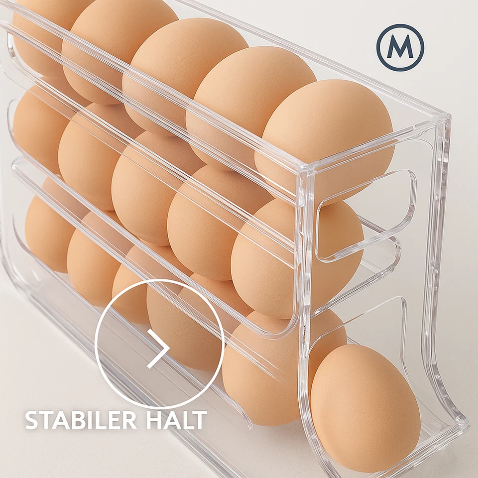 Große Eierbox 4 Etagen Eierhalter automatischer Spender DE. - Bild 3 von 4