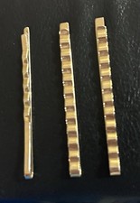 Three Solid 14K Yellow Gold Ridged/Wavy Hair Pins. Six Grams Gold