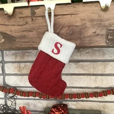 Kohls St Nicholas Square Mini Knitted Christmas Stocking Letter S 7” Stocking