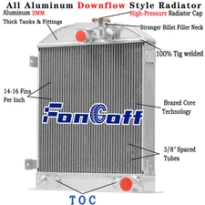 4 Row Radiator For 1932 FORD MODEL HI-BOY HOT ROD CHEVY V8 ENGINE US