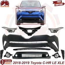 Front Bumper Assembly & Upper Grille / Headlight Pair For 2018-2019 Toyota C-HR