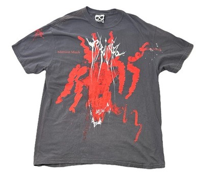 1400 Grey Shirt Men s Large Mansion Musik Grunge Goth Streetwear Sold Out NWOT